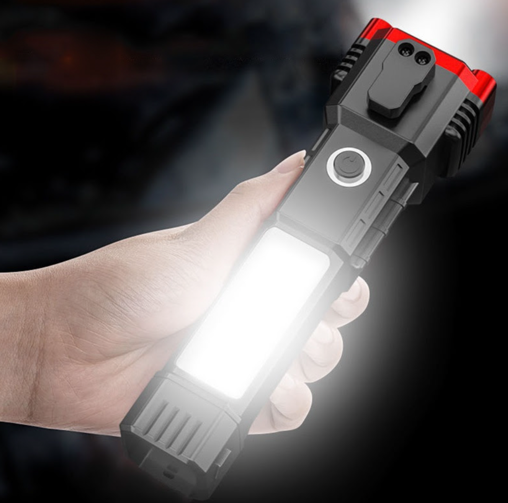 Linterna Táctica Solar 5 en 1: Luz Lateral y Carga USB (lleva 2 en promo)